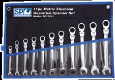 1/2, 9/16, 5/8, 11/16 & 3/4 89 REVERSIBLE GEAR DRIVE SPANNER SETS - 15º OFFSET AVAILABLE IN METRIC & SAE FROM 179 GEAR DRIVE