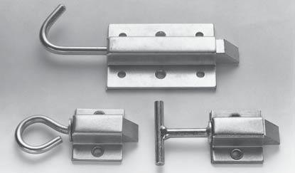 Stainless models in grade 304 with stainless bolt-pull, bolt and spring.