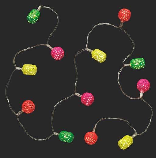 Neon Garland multi-coloured neon metal ball 20 LED battery fairy lights 20 The Neon Garland multicoloured metal ball LED battery fairy lights have 20 long-lasting, low energy bulbs and emit a bright