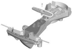 Steering Linkage Assembly Footrest Peg Frame Front Axles Bottom View Place the frame upside down on a flat surface. Make sure the steering linkage assembly is fitted to the front end of the frame.