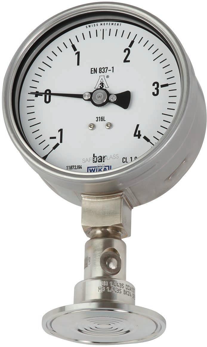 JUNE 2018 Pressure Pressure gauge per EN 837-1 with mounted diaphragm seal With clamp connection Model DSS22F WIKA data sheet DS 95.