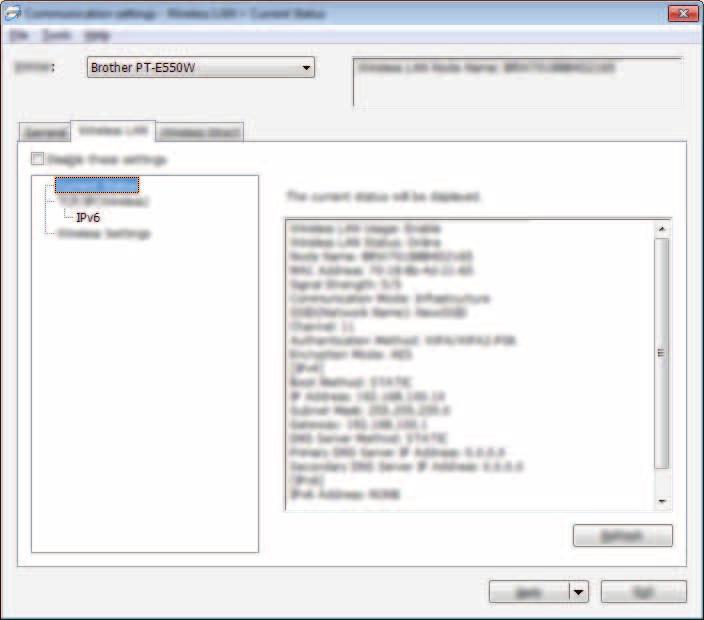 Komunikacijske nastavitve (samo Windows ) Pogovorno okno Settings (Nastavitve) 7 3 1 4 5 6 2 7 8 7 9 10 1 Disable these settings (Onemogoči te nastavitve) Ko je izbrano to potrditveno polje, se na