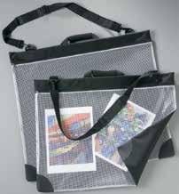 75 ea Mesh Front Portfolios Durable yet lightweight, these softsided portfolios are constructed of black water-resistant nylon on the back and seethrough vinyl with mesh webbing