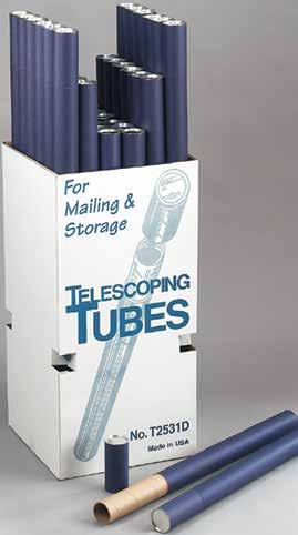 60 ea T418 Fiberboard Mailing Tubes Size: 18"w x 52"h x 18"d Contents: 36 tubes, 2½" in diameter, assorted