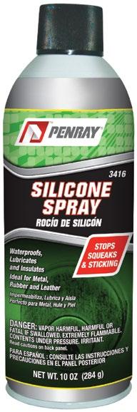 Lubricants, Penetrants, and Coatings Rubberized Undercoat 4400 s Silicone Spray 3416 Waterproofs, lubricates, and insulates all types of mechanical equipment Quick drying, black rubberized waterproof