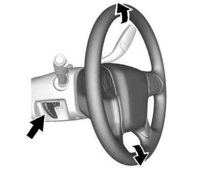 130 Instruments and Controls Controls Steering Wheel Adjustment Tilt and Telescoping Steering Wheel Power Tilt and Telescoping Steering Wheel To adjust the steering wheel: 1.