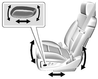 2. Slide the seat to the desired position and release the handle. 3. Try to move the seat back and forth to be sure it is locked in place. To adjust the seatback, see Reclining Seatbacks 0 64.