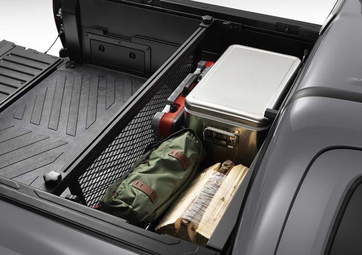 EXTERIOR CARGO DIVIDER 4 Transport your tools and toys more safely and securely with the customized cargo divider.