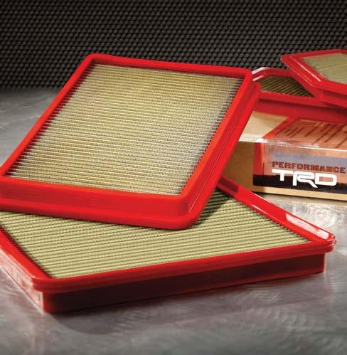or drilling required *Available fall 2018 TRD PERFORMANCE AIR FILTER For optimal engine protection and performance, the TRD air filter offers superb filtration and enhanced airflow.