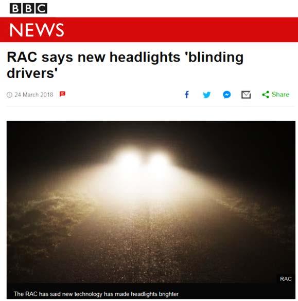 a major concern of drivers and of vehicle lighting