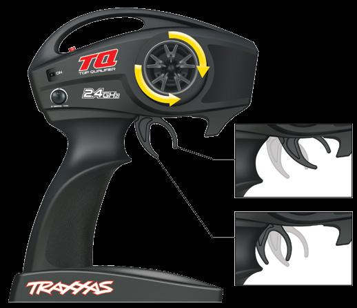 TRAXXAS TQ 2.4GHz RADIO SYSTEM RADIO SYSTEM CONTROLS TURN LEFT TURN RIGHT Neutral Forward RADIO SYSTEM RULES Always turn your transmitter on first and off last.
