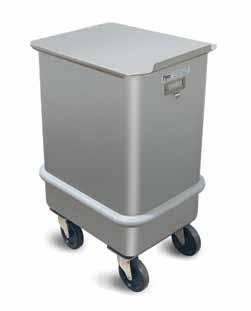 Mobile Ingredient Bins 47-75 47-150 47-250 47-75 DIMENSIONS Bins are available in three sizes 75 lb. capacity measures 19-1/4 deep, 14-1/4 wide and 27-1/2 high 150 lb.