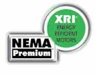 NEMA Premium XRI Efficiency Three Phase, Totally Enclosed Applications: General purpose use on compressors, pumps, conveyors, blowers, and other machinery in dirty and dusty environments.