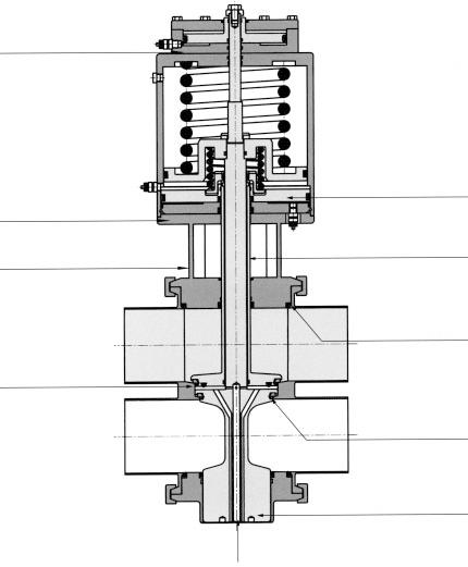 Detailed Detailed Drawing Drawing of of Upper modular break away actuator to allow the lifting of the lower plug. Compact actuator without external flanges.