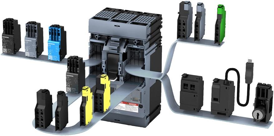 The contacts of the auxiliary switches open and close simultaneously with the main contacts of the molded case circuit breaker.