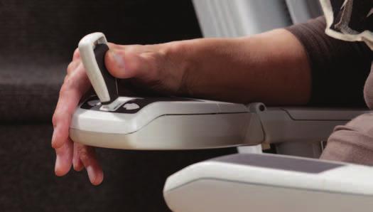 Ease & Reliability Armrest with three types of joystick controls, plus an optional ergonomic joystick.