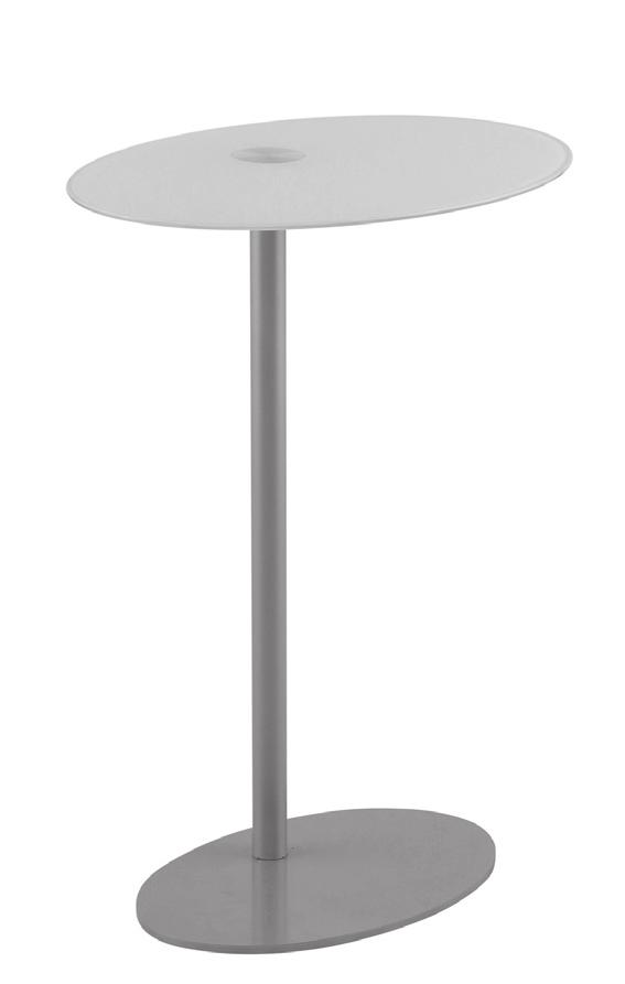 ENTICE EN6200/LH Model # Price EN6200-400GL Pull-Up Side Table with Glass Top and Silver Base $595 EN6200-400LAM Pull-Up Side Table with Laminate Top and Silver Base $695 Dimensions: Top Surface Oval