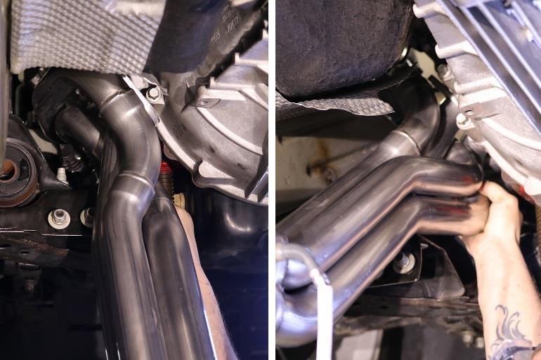 INSTALLATION INSTRUCTIONS CORSA EXHAUST 7 1 3 5 8 4 2 6 5. Lift one of the headers up and slide the 4 top bolts into the header flange to align to the engine.
