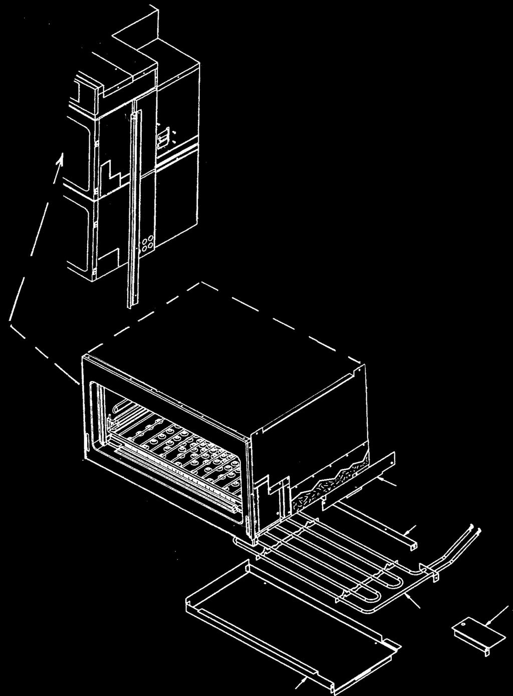NOTE: The Jet Plate Element is concealed under the base of the CJ Upper Oven Module.