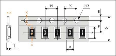 PACKAGING Plastic Tape specifications (unit :mm) Type A B W F E SR25 6.90±0.20 3.60±0.20 SR20 5.50±0.