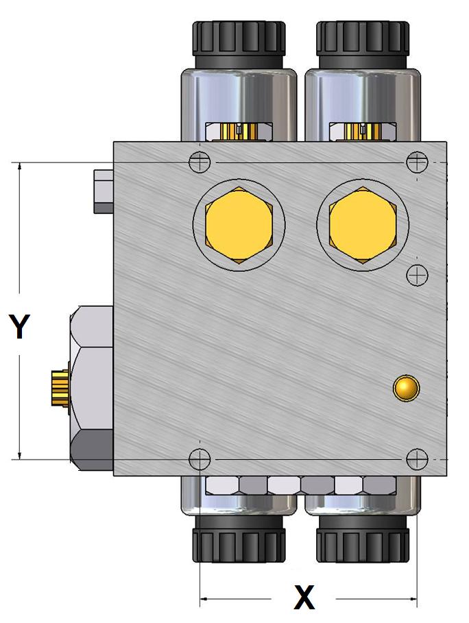 Use the dimensioned drawing below as a guide for drilling the valve block mounting holes for the LPZ boom.