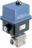 2/2-way ball valve with electric rotary actuator, ball valve in, N 10-65 Suitable for aggressive media High flow rate value -piece Actuator with adjustable limit switches 2-piece Visual position