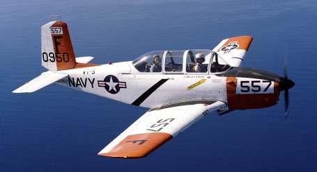 T-34 Beechcraft 45 Mentor span: 32'10", 10.01 m length: 25'11", 7.90 m engines: 1 Continental O-470-13 max.