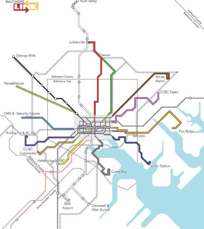 CITYLINK: 12 NEW HIGH-FREQUENCY, COLOR-CODED ROUTES 12 new high-frequency, color-coded bus routes that will improve reliability and better connect riders to Amtrak, Commuter Bus, Light RailLink, MARC
