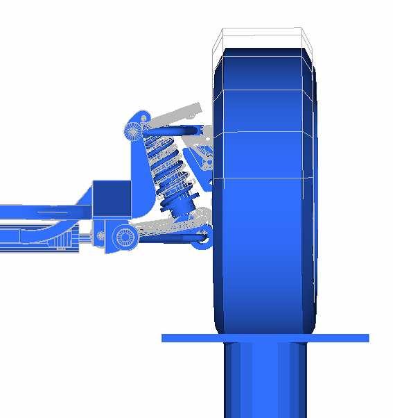 6.6. Droop Views Figure 15 shows orthographic views of the suspension system at full droop with the static ride height position