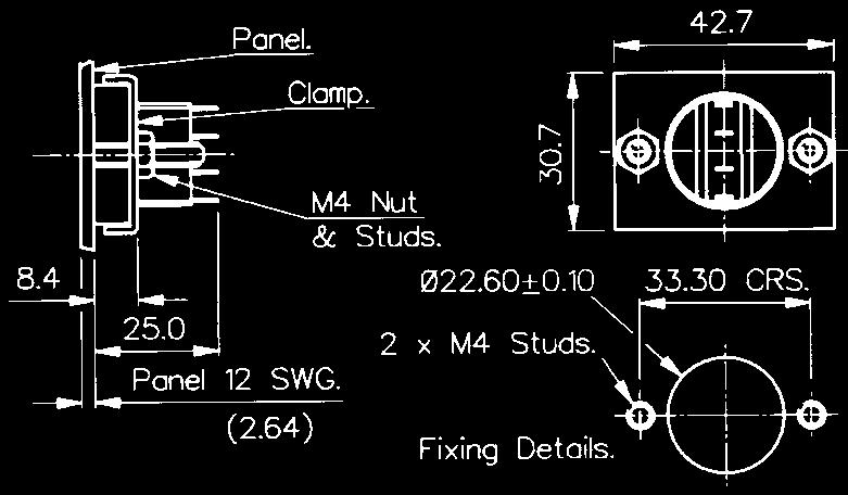 (min) Operating Pressure: 7.5N (typ) 12.5N (typ) 6.1N (typ) Rear Nut Fixing Torque: 2.5Nm 1.
