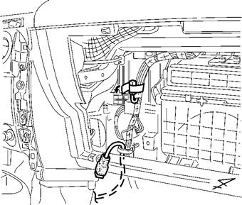 (d) Route the V3 harness toward glove box area as shown. (Fig. 6-4) 4P (White) Fig.
