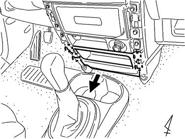 Nylon Panel Removal Tool (i) Using the Nylon Panel Removal Tool, remove the center cluster under panel. (Fig. 1-8) (1) For manual transmission place the vehicle in fourth gear. Fig.