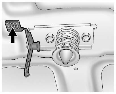 2. Go to the front of the vehicle and push the secondary hood release lever up. 3.