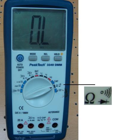 Measurements must only be made with the circuit power OFF. 1. Insert the black and red test lead into the COM and V/Ω/CAP/Hz/Temp. - Input terminal respectively.