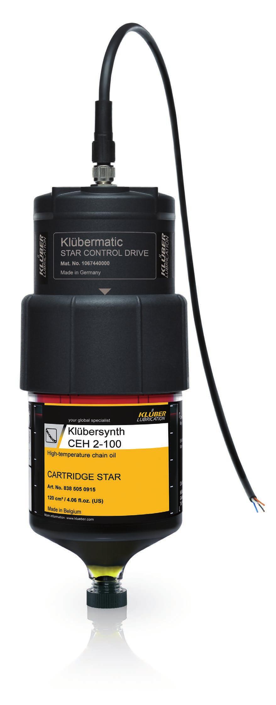 Klübermatic STAR CONTROL Individual automatic relubrication by means of external control Accurate lubricant supply constant and temperature-independent Klübermatic STAR CONTROL supplies the