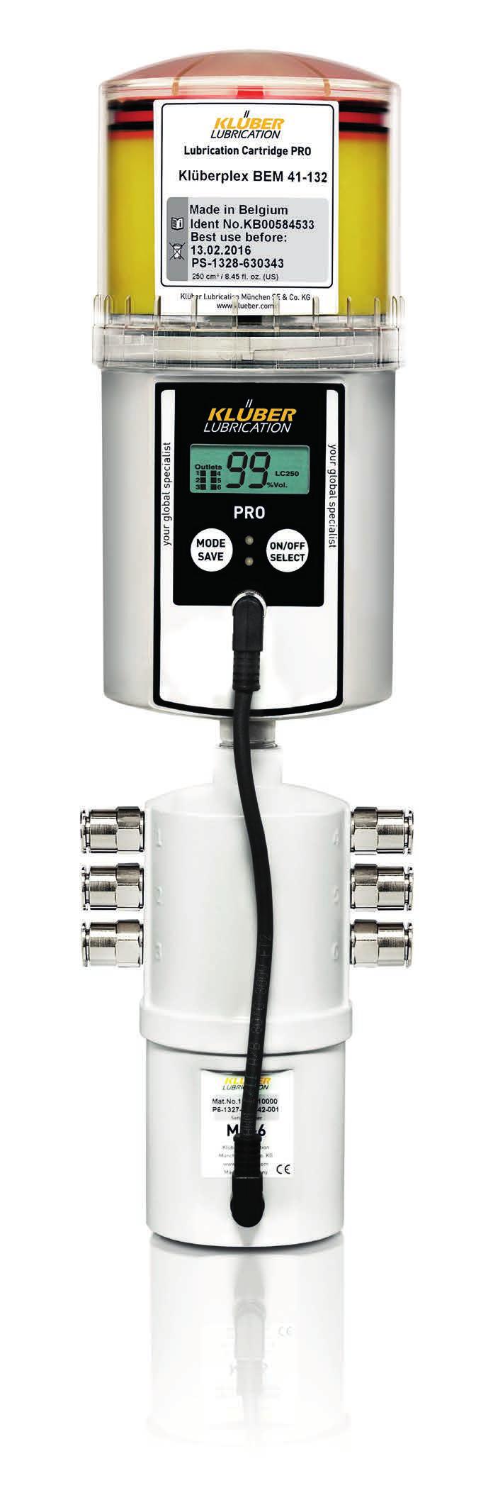Klübermatic PRO MP-6 and PRO LINE Self-contained multi-point lubrication system for max.