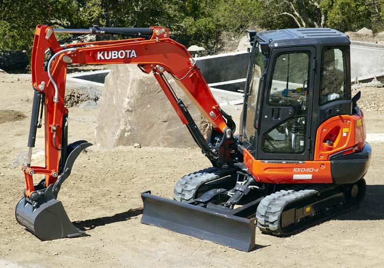 Kubota Kubota s KX040-4 features ECO PLUS, which allows the operator to prioritize productivity or fuel efficiency based on the task at hand.