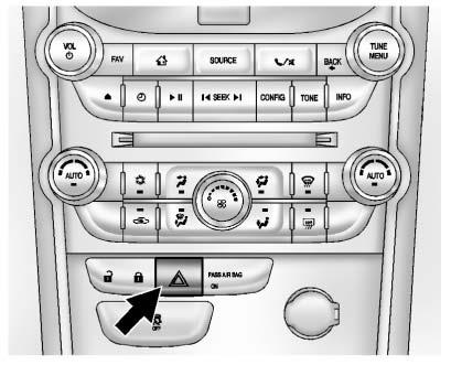 6-4 Lighting Hazard Warning Flashers (Hazard Warning Flashers): Press this button to make the front and rear turn signal lamps flash on and off. Press again to turn the flashers off.