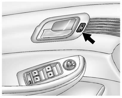 Pulling the handle again unlatches the door.. Press Q or K on the center stack or the front door panels. See Power Door Locks on page 2 9.