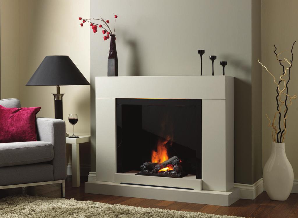 Verona Shown in White, the Verona electric suite is also available in White. Both have a high gloss black chamber, clean simple lines and are perfect for a modern space.