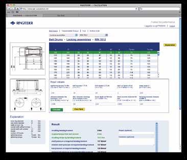 Online Service Calculation program for ocking Assemblies and ocking lements In order to meet the complex requirements on the correct design