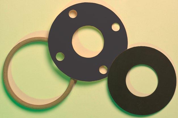 gasket. Type F gaskets are available in the same materials as the type E gasket. Standard thickness of 1/8.