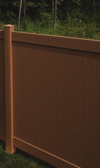 cover: 2-Rail CertaGrain TM in Sierra Blend page 2-3: Chesterfield CertaGrain TM in Autumn Brown Designs for living Creating the outdoor space of your dreams begins with Bufftech premium vinyl fence.