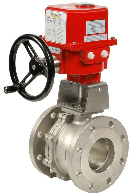 762-763 VALVE WITH UV ELECTRIC ACTUATOR CHARACTERISTICS The 762-763+UV ball valve is dedicated to the automatic opening/shut-off of pipes carrying medium pressure unloaded industrial fluids.