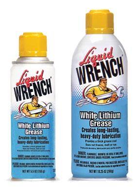 Lubricating & Penetrating Oils and Greases LIQUID WRENCH White Lithium Grease LIQUID WRENCH Chain Lube Oil LIQUID WRENCH Silicone Spray Creates long-lasting, heavyduty lubrication.