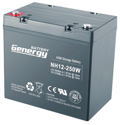 STANDBY APPLICATIONS > NH SERIES NH Series HIGH POWER series with EXCELLENT CONSISTENCY Voltage: 12V Capacity: 21W - 600W Genergy NH (high rate) series is primarily for all critical power and UPS