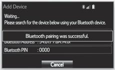 STEP 7 Select BLUETOOTH STEP 8 Select ADD, to add your phone device STEP 9 Back on your smartphone, you can now select your TOYOTA VEHICLE in Bluetooth Settings.