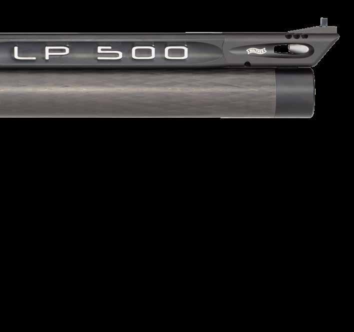 54 55 TOP-QUALITY BARREL, with or without gas ports (STABILIZER) TRIANGULAR FRONT SIGHT, shiftable and rotatable, in widths 3.8/4.4/4.7 or 3.2/3.6/4.
