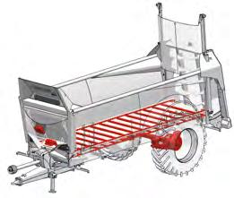 On-board technology ADVANCED: a precise flow rate regulation - flow rate regulation proportional to forward speed with speed sensor on the wheel of the manure spreader SMART : a flow rate regulation