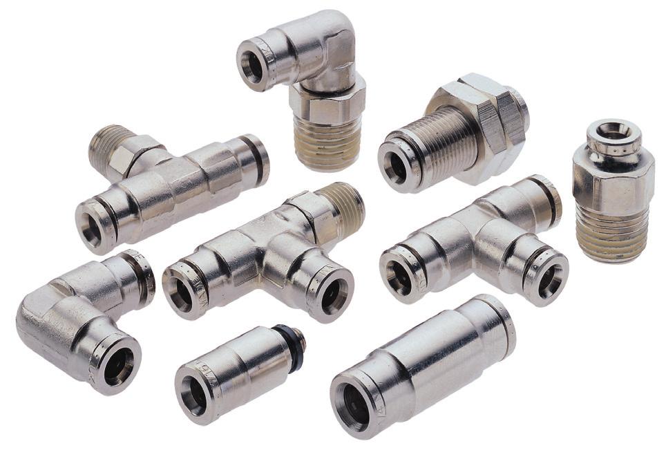 Product Features Push-In Fittings stop O -ring Collet Internal hexagon Body sealant Features and Benefits For simple and quick assembly of